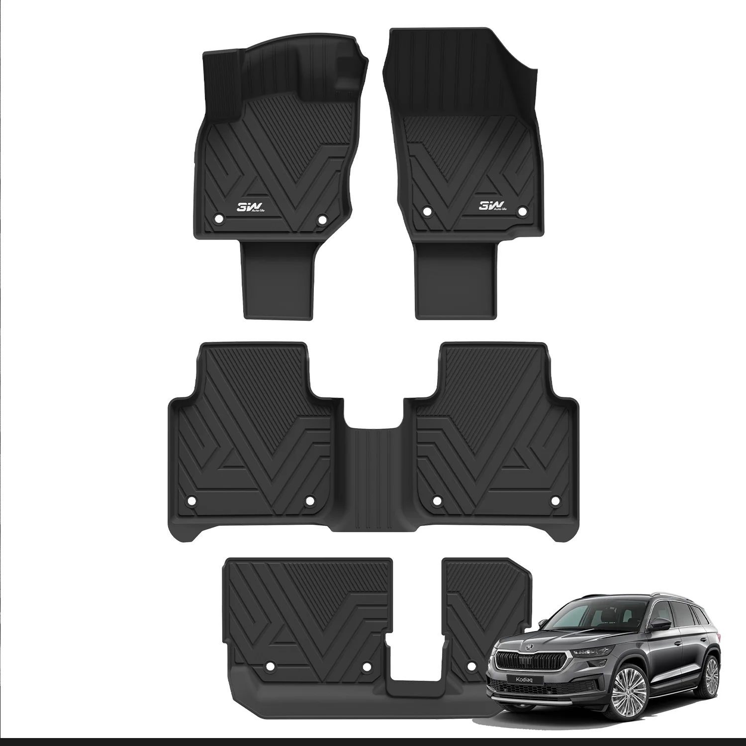 أدريان برو - دعاسات الأمامية سيارة سكودا كودياك (Skoda Kodiaq) لسنوات 2025-2026